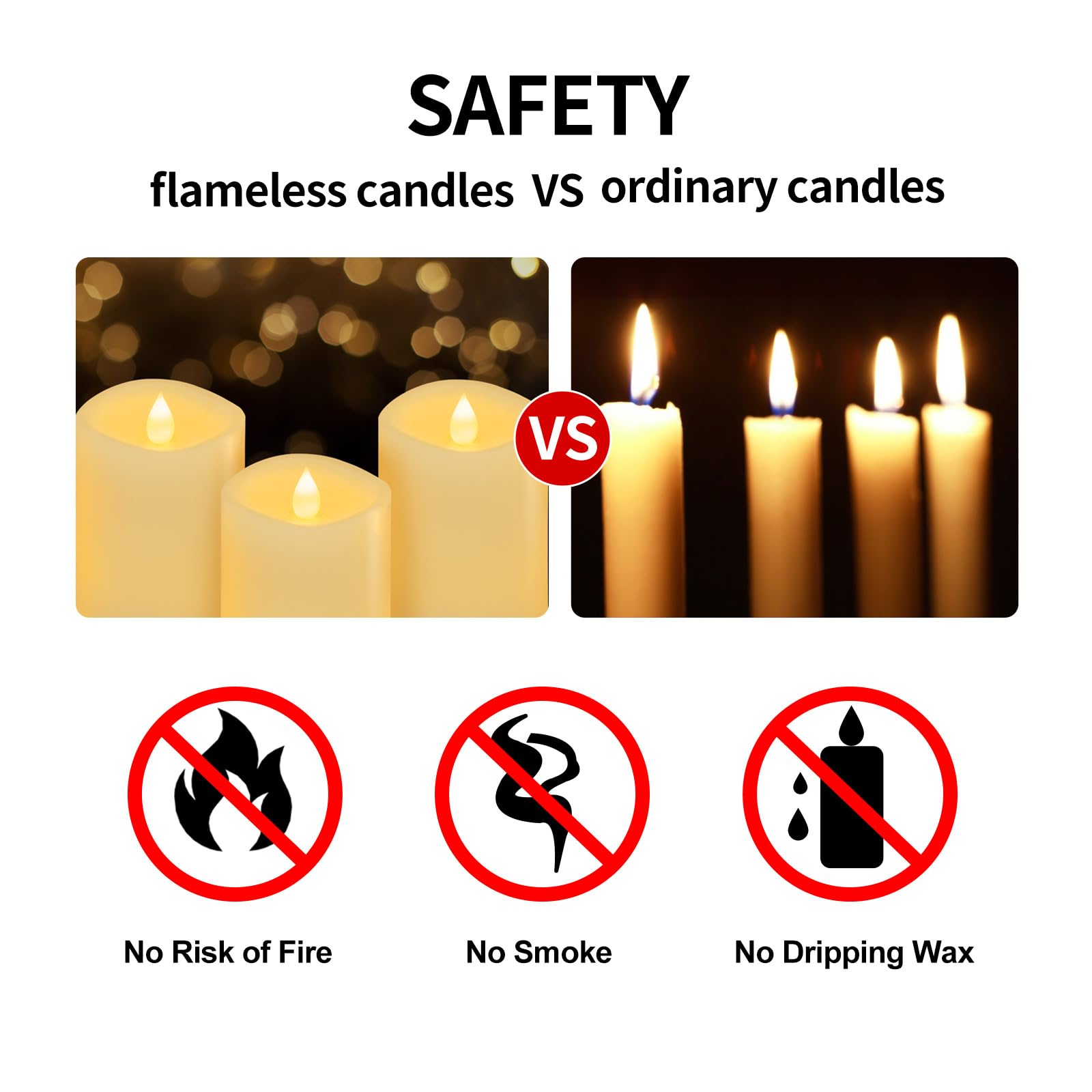 Asldoiweh 3X4'' Flickering Flameless Candles Set Of 3