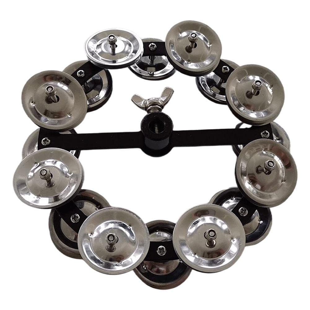 Hihat Bell Tambourine With 8 Double Row Steel Jingles For Drum Set Musical Accessories