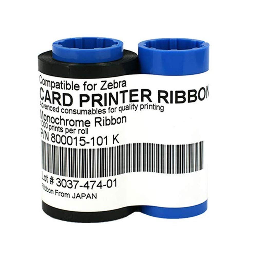 800015 101 Black Ribbon For Zebra P300 P310 P320I P330I P400C P420 P430I P500C P520C P520 P600C Card Printers 1000 Prints Monoch