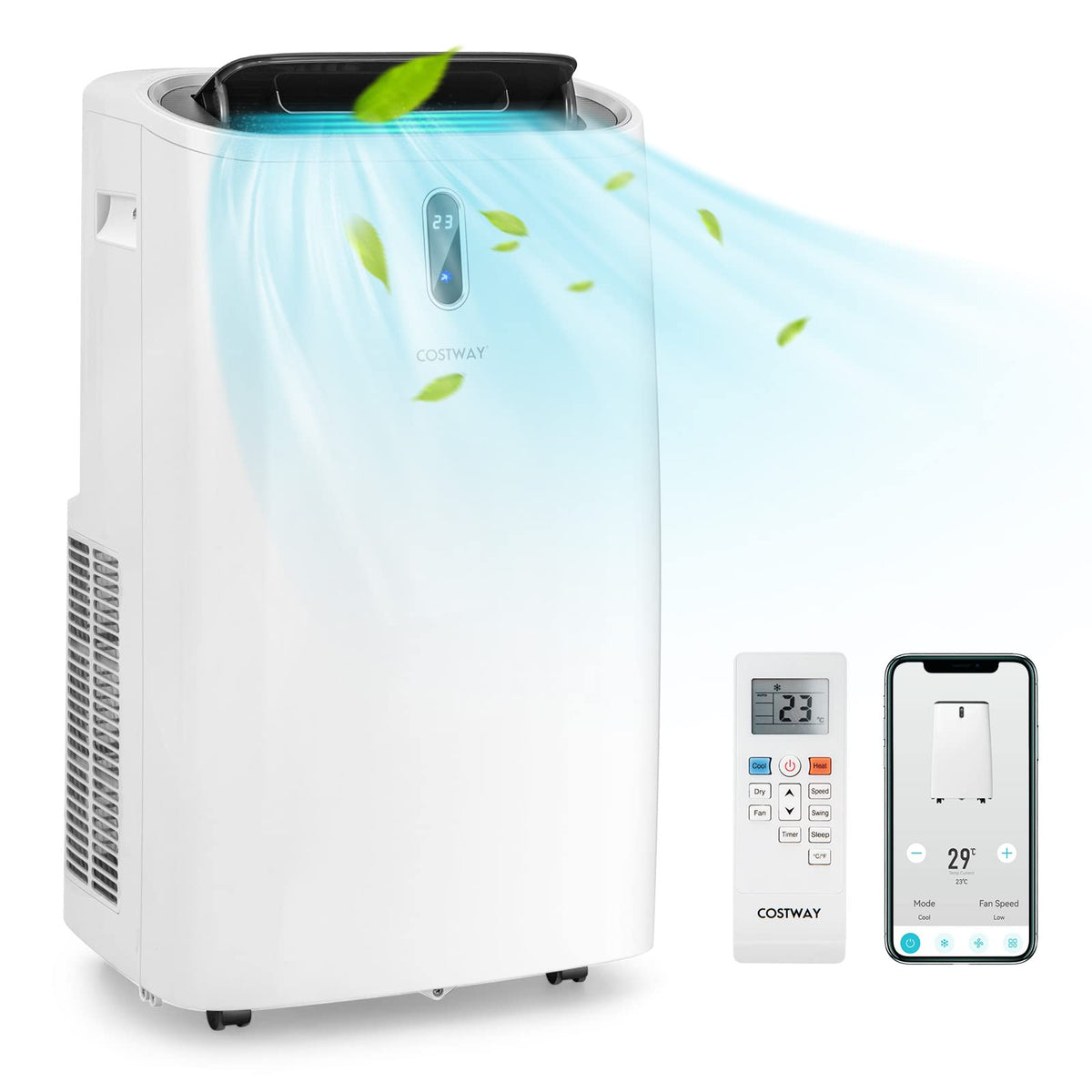 Costway Portable Air Conditioners, 12000 Btu 4 In 1 Ac Unit With Cool, Fan, Heat & Dehumidifier, Alexa Voice Enabled Air Cooler