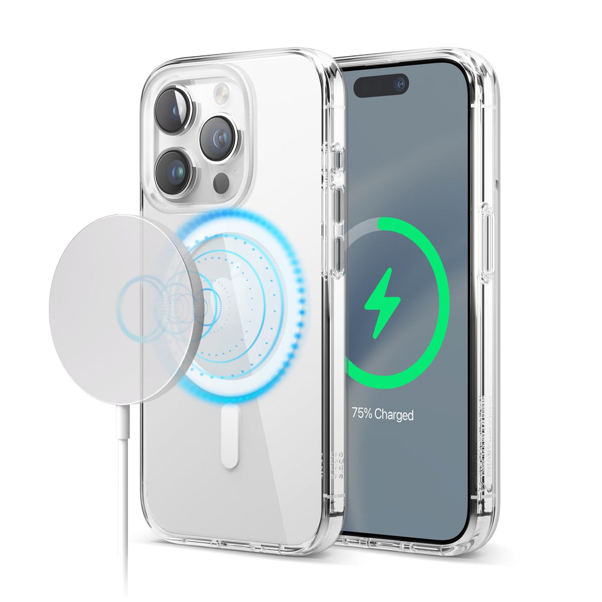 Elago Magnetic Hybrid Clear Case Compatible With Iphone 15 Pro Case, Compatible With Magsafe, 61, Us Military Grade Drop Protect