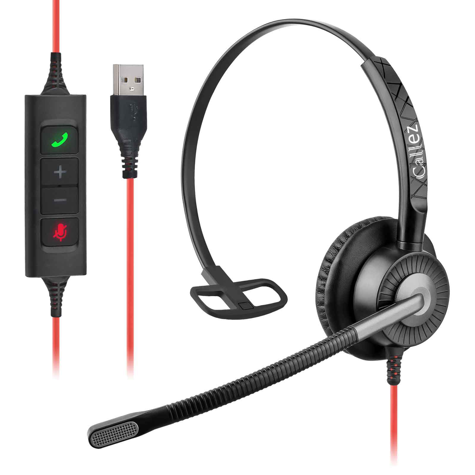 Callez USB Headset with ENC Dual Noise Cancelling Microphone for PC Laptop