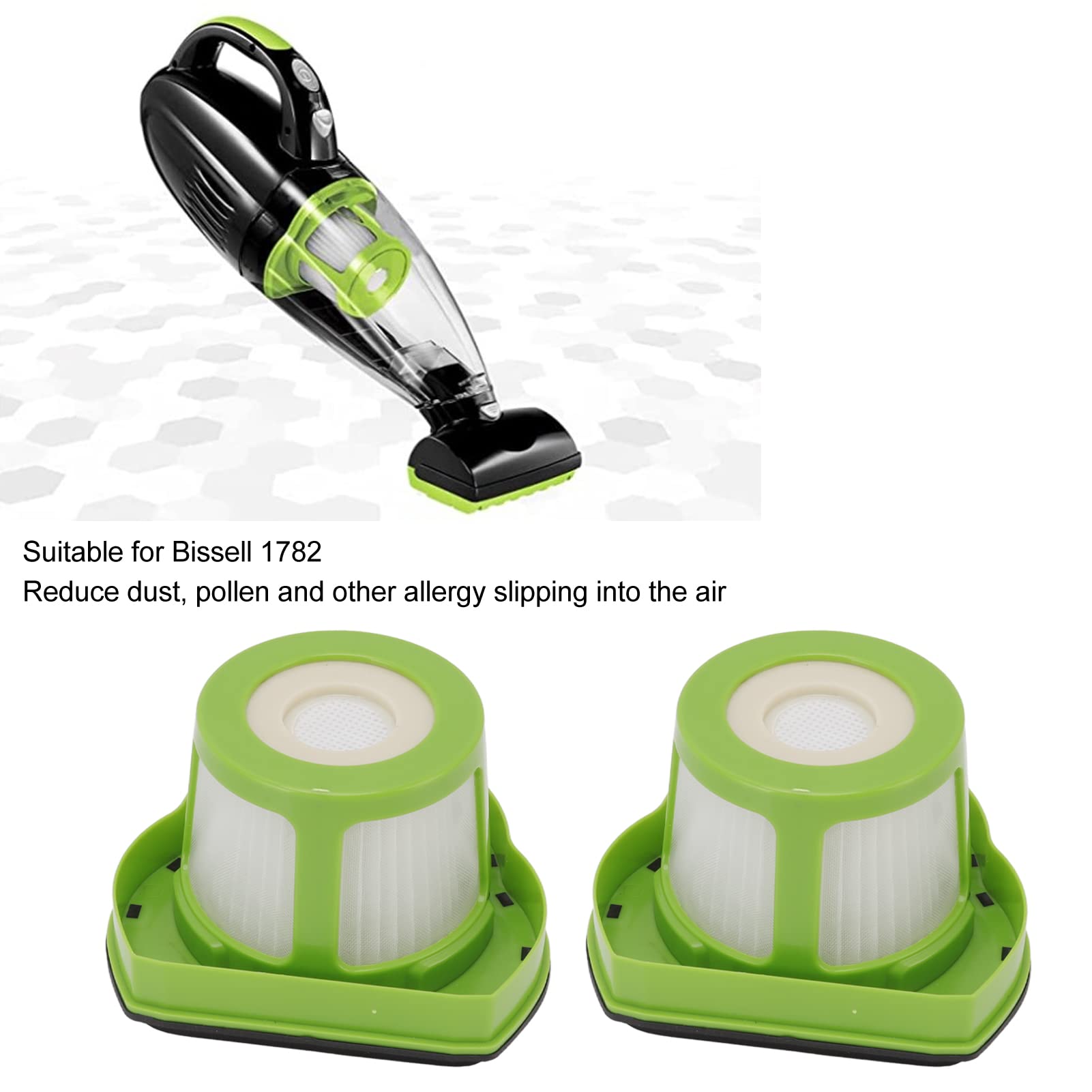 Handheld Vacuum Filter Replacement, 2Pcs Replacement Vac Filter For Bissell 1782 Pet Hair Eraser