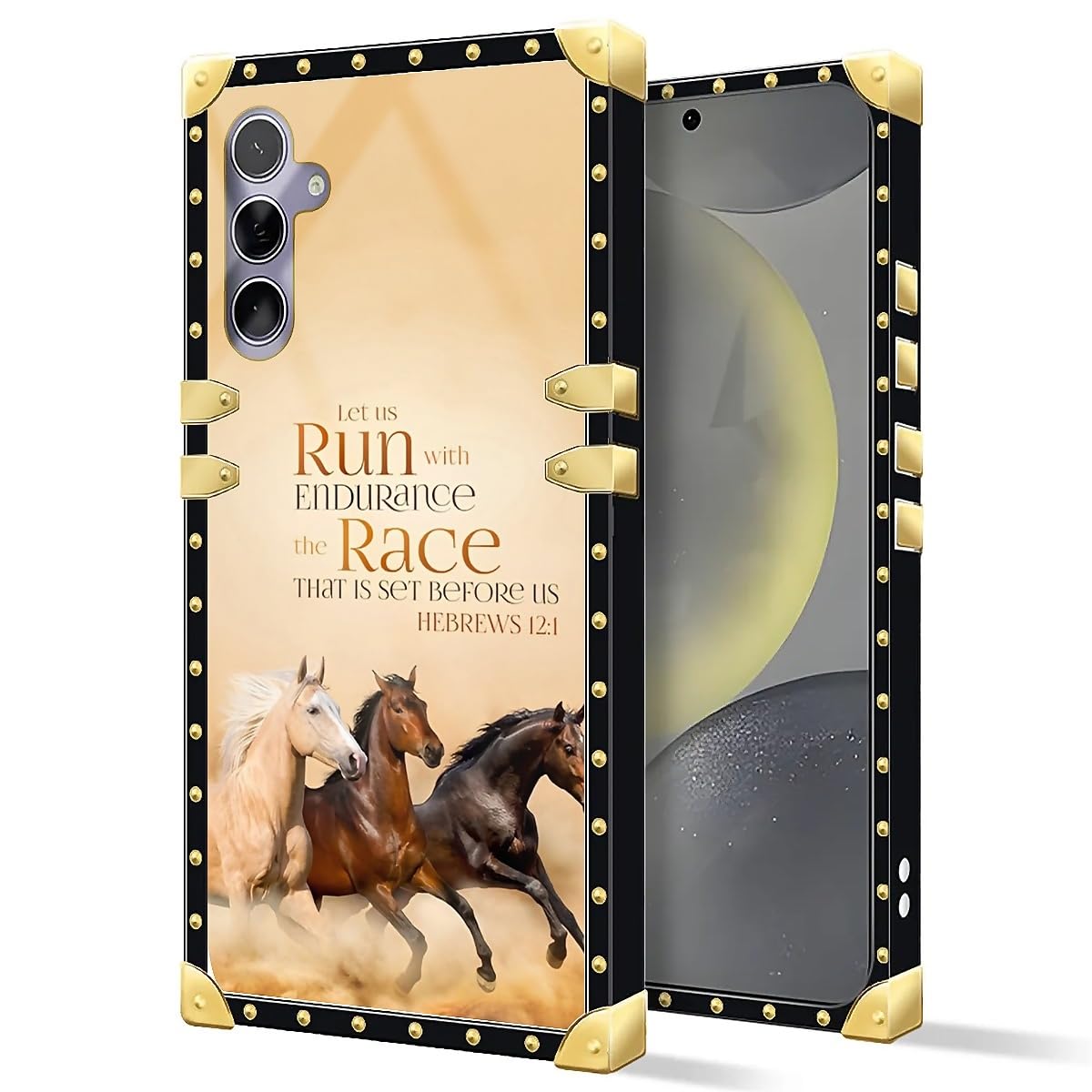 Tamefox Compatible With Samsung Galaxy S24/S25 Case,Christian Positive Quotation Horse Exquisite Patterns Soft Tpu Shockproof Pr