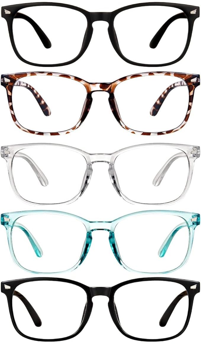 CHEERS DEVICES Reading Glasses for Women Men, Eyeglasses, Blue Light Readers for Men Women, Computer Eye Glasses, Cheaters - 5 P