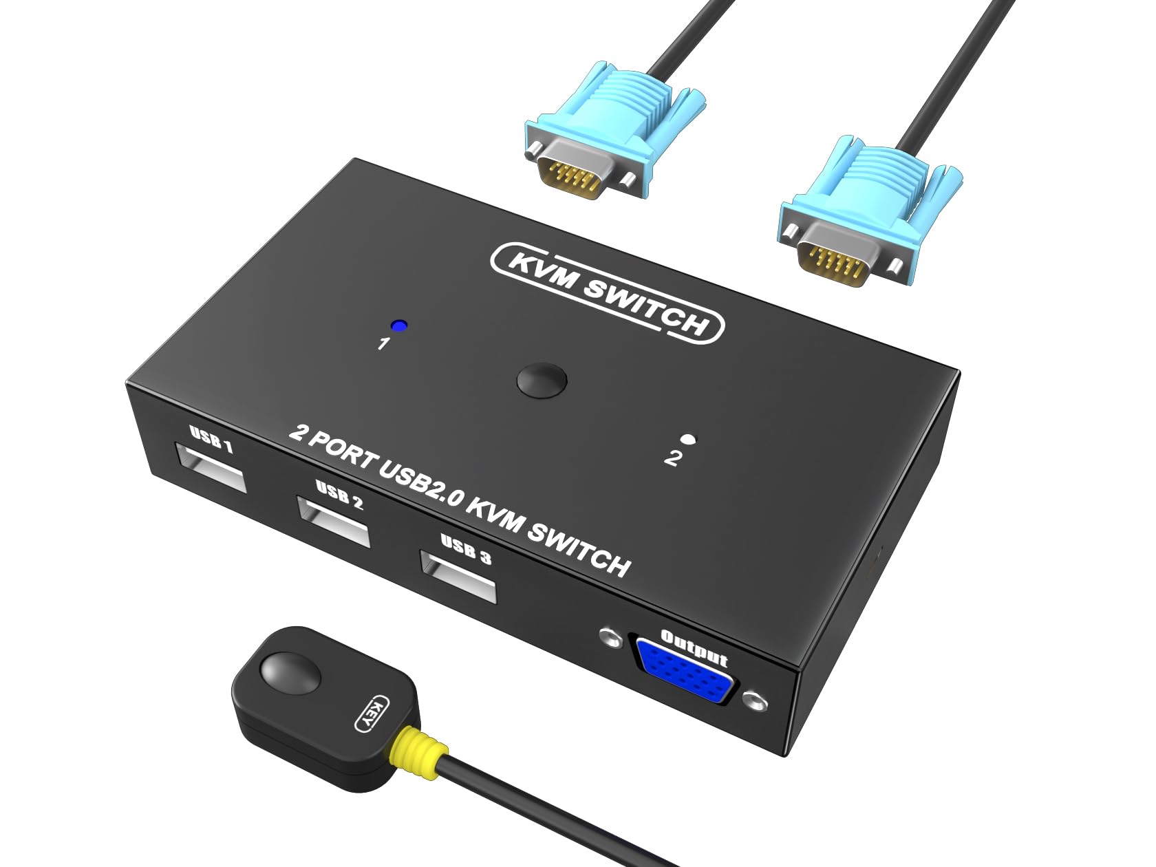 Kvm Switch Vga 2 Port   Vga Kvm Switch For 2 Computers Share 1 Monitor & 3 Usb 2.0 Devices,Keyboard Mouse Scanner Printer,U Disk