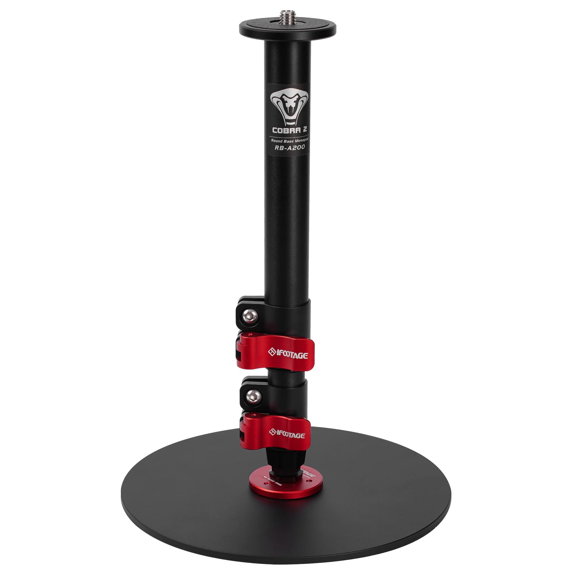 Ifootage Cobra 2 Round Base Monopod, 22'' Table Top Monopod, Aluminum Camera Monopod With Base, Video Monopods With Round Base C