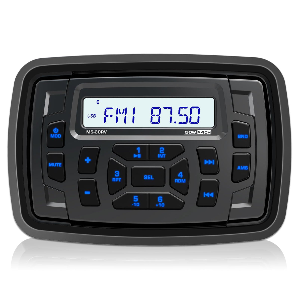 Bluetooth Marine Radio Receiver Waterproof   200 Watts Boat Stereo Head Unit With Subwoofer Usb Aux Am Fm For Atv Utv Rzr Motorc
