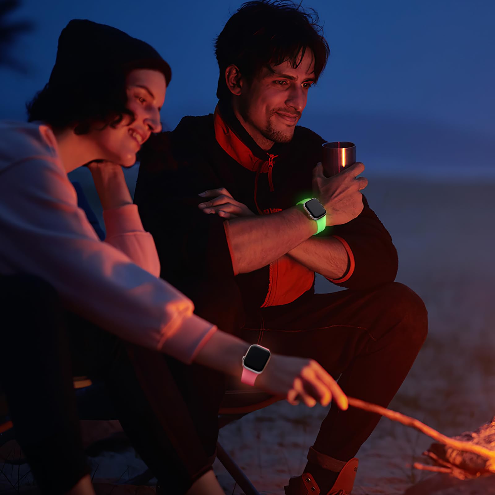 Halloween Glow Band Compatible With Cute Apple Watch Bands 44Mm 45Mm 40Mm 38Mm 41Mm 42Mm 49Mm For Women Men, Soft Silicone Sport