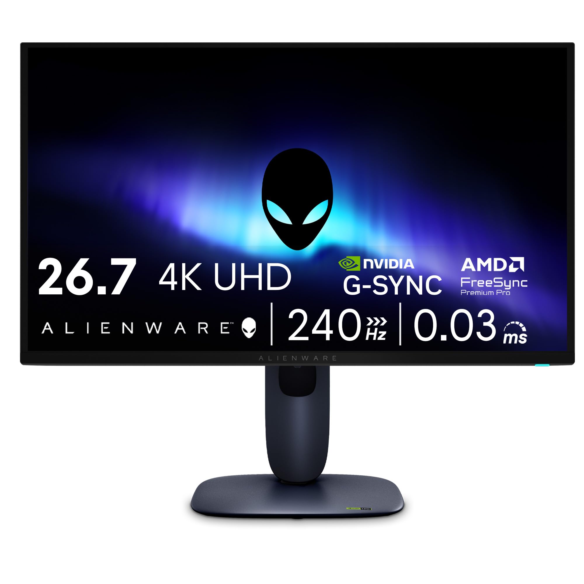 Alienware 27 4K QD-OLED Gaming Monitor AW2725Q - 26.7 4K UHD QD-OLED 240Hz 0.03ms, NVIDIA G-SYNC Compatible, AMD FreeSync Premiu