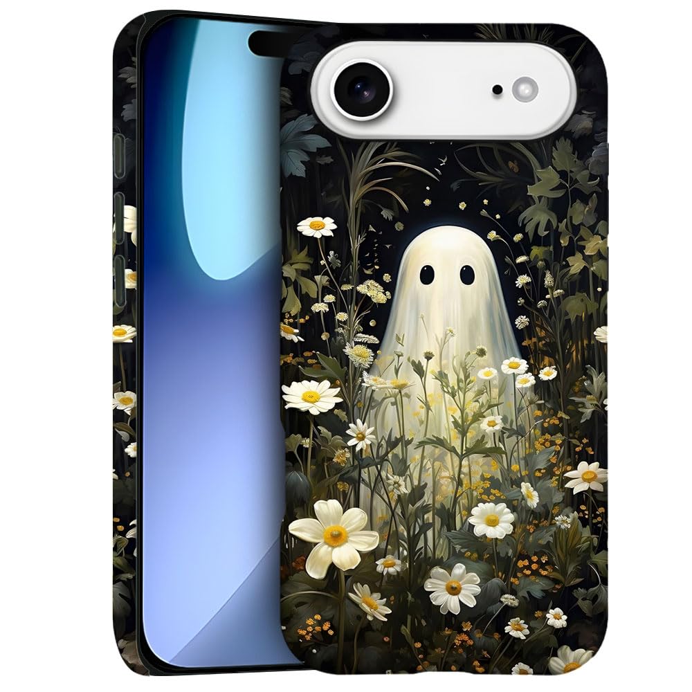 Case for iPhone 17 Air - Slim Fit Anti-Scratch Phone Case for Girl Women - Floral Ghost Flower Pastel Goth (Frosted)