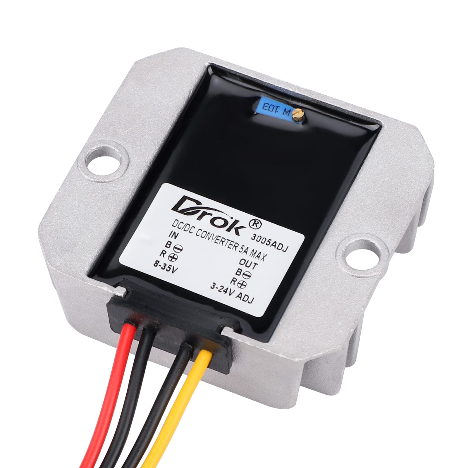 Drok Dc-Dc Buck Converter - 8-35V To 3-24V, 5A Power Supply, Step Down Regulator Module, 24V 12V 5V Volt Transformer Stabilizer