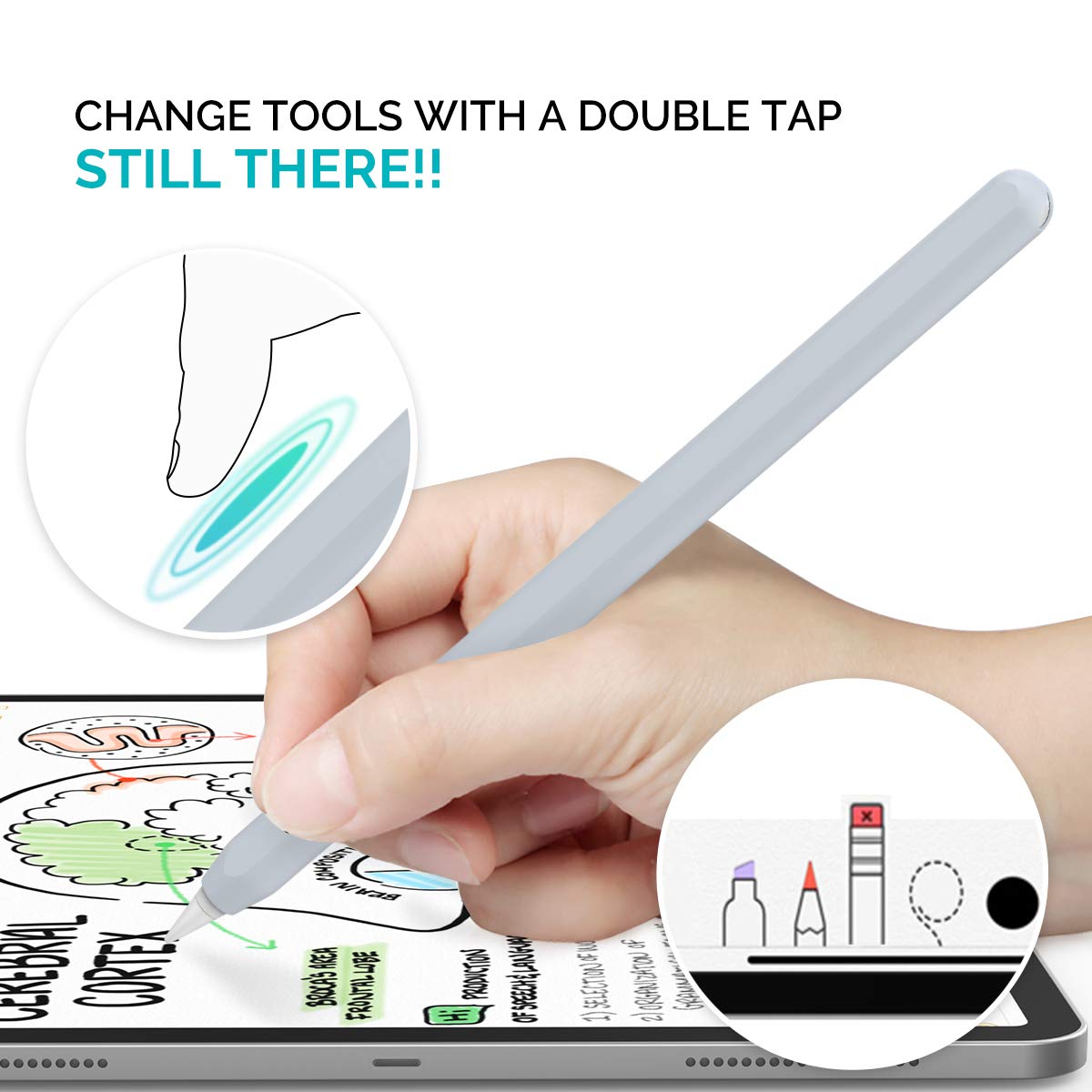 Ahastyle Silicone Case For Apple Pencil 2Nd Generation & Apple Pencil Pro (2024) Sleeve Skin Ultra Thin Apple Pencil Protective