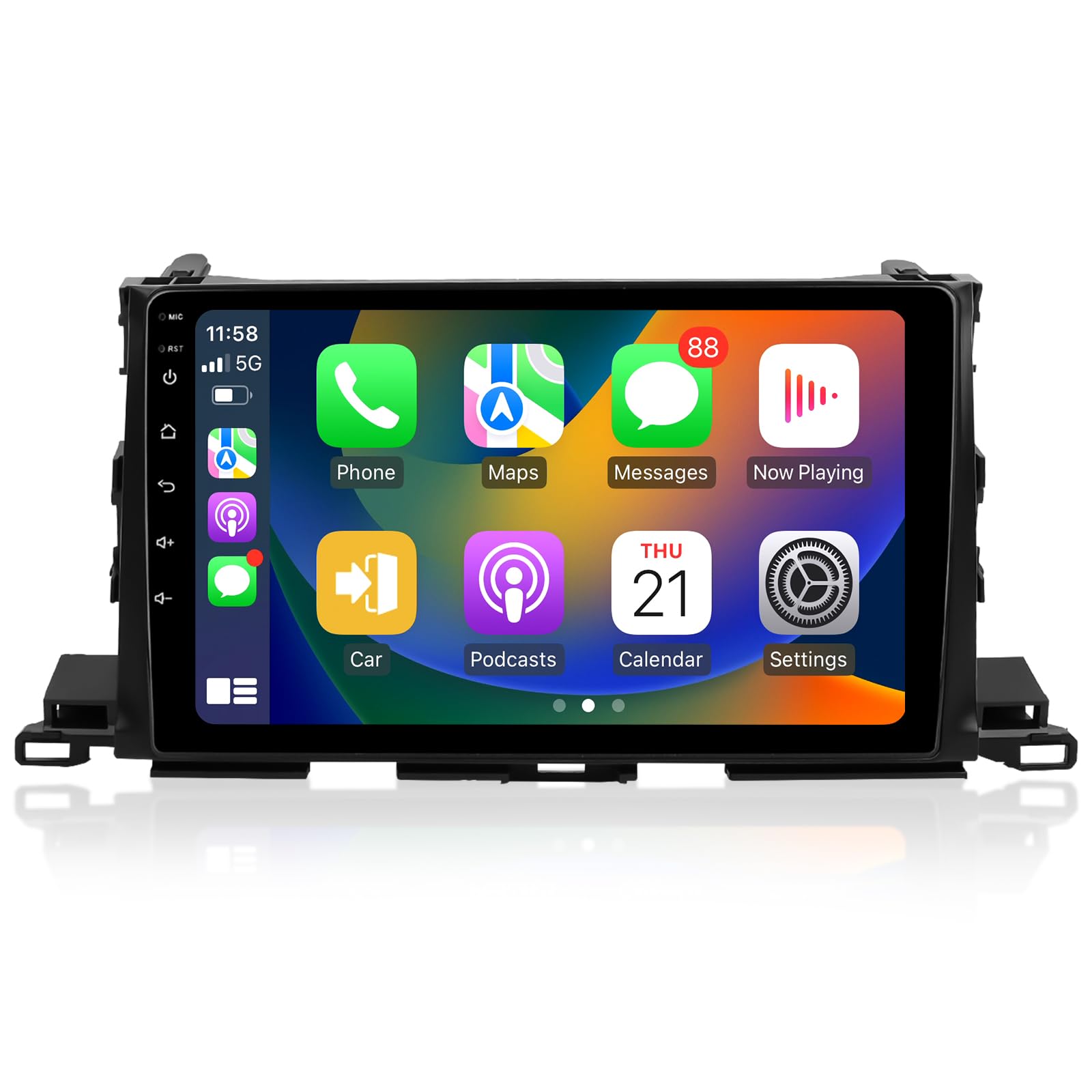 Viabecs Android 12.0 6G 128G Car Stereo Wireless Apple Carplay For Toyota Highlander 2014 2019, 10.2' Hd Touch Screen Radio Bluetooth Gps Navigation, 2.4Ghz & 5Ghz Wifi, Swc, Dsp 48 Eq Am Fm Radio