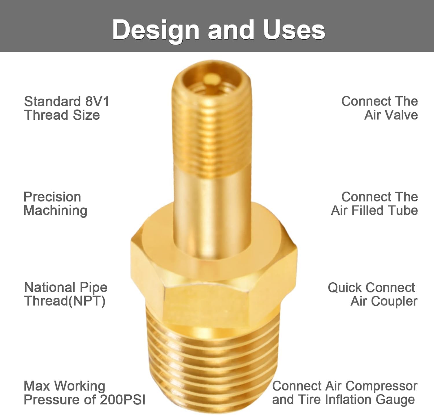 Godeson 1/4'' Npt Tank Valve, Anti Corrosion Brass Schrader Valve With 1/4'' Male Npt,Using With Air Compressor Tanks With Seali