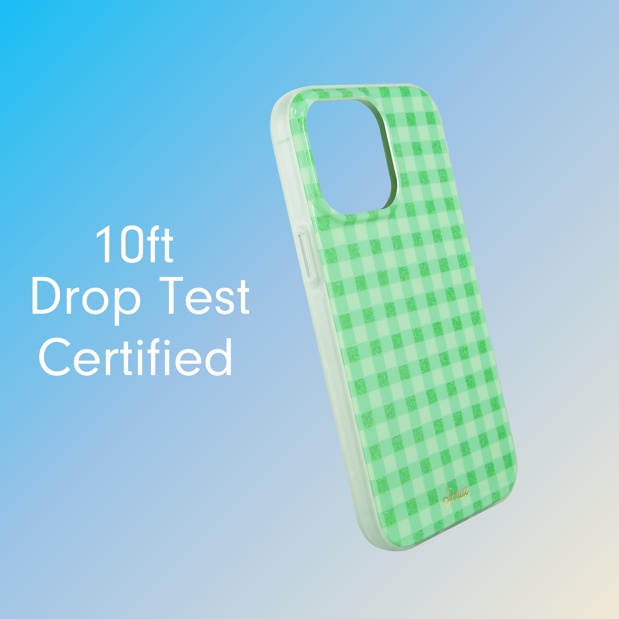 Sonix Case For Iphone 15 Pro Max | Compatible With Magsafe | 10Ft Drop Tested | Minty Gingham
