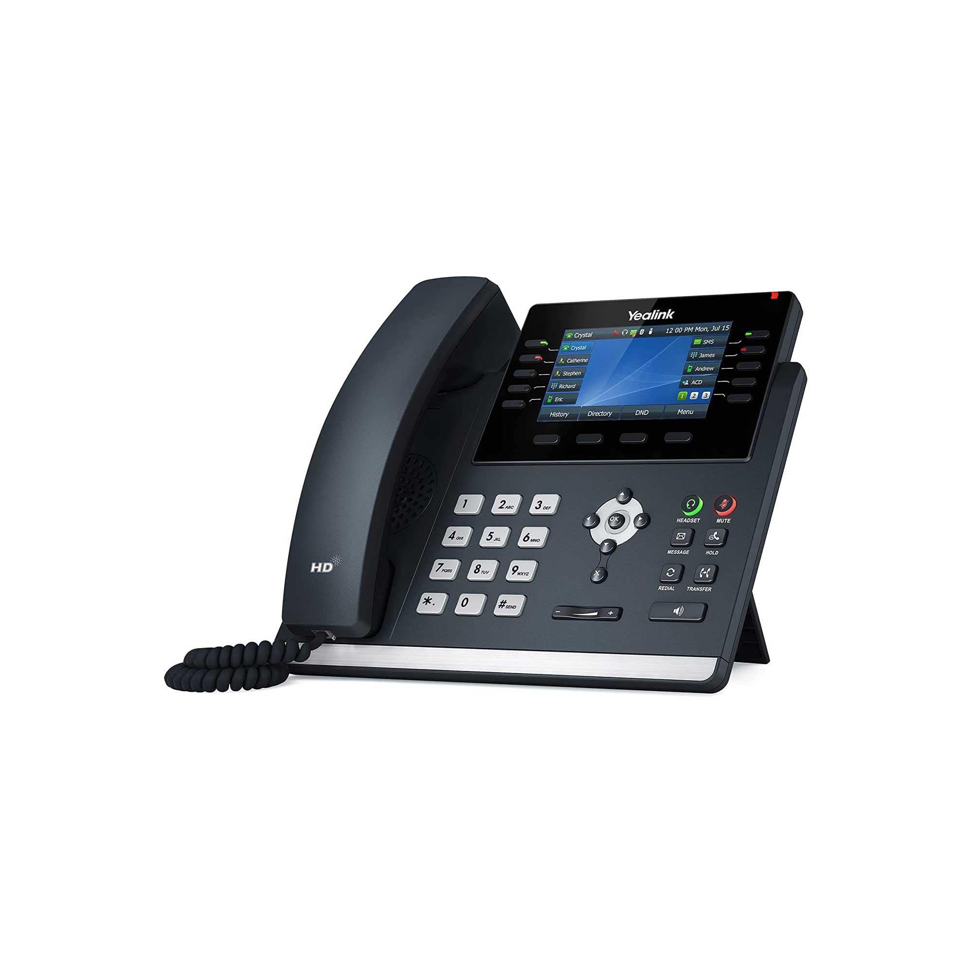 Yealink T46U Ip Phone, 16 Voip Accounts. 4.3-Inch Color Display. Dual Usb 2.0, Dual-Port Gigabit Ethernet, 802.3Af Poe, Power Ad