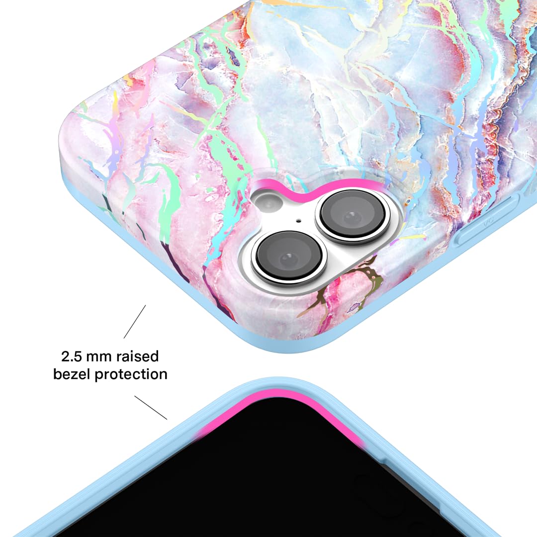 Velvet Caviar For Iphone 16 Plus Case Holographic Marble For Women [8Ft Drop Tested] Compatible With Magsafe   Cute Phone Cover