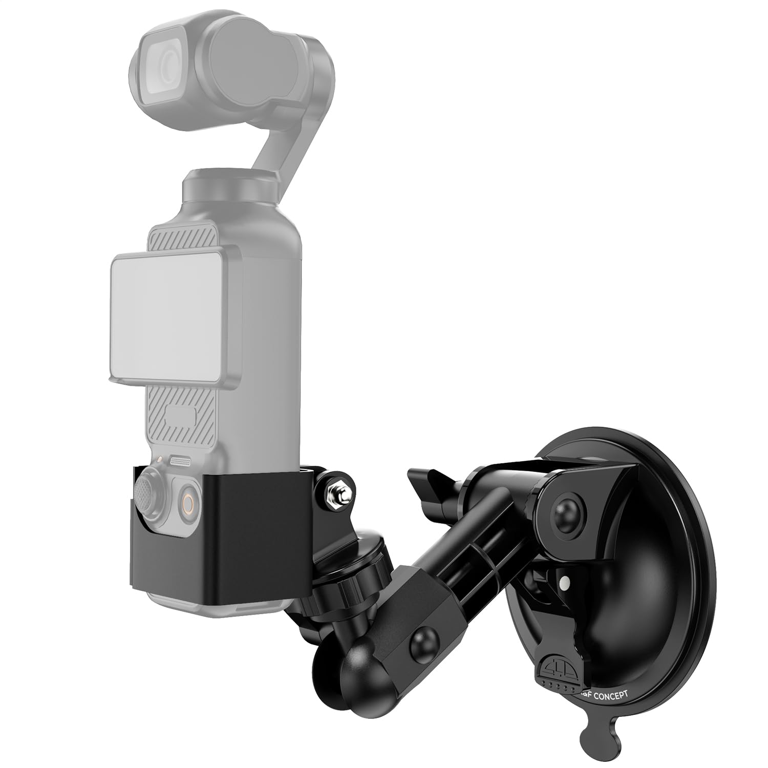 K&F CONCEPT Suction Cup Mount for DJI Osmo Pocket 3, Car Windshield Window Dash Mount Holder for GoPro Hero 13/12/11/10/9 Black,