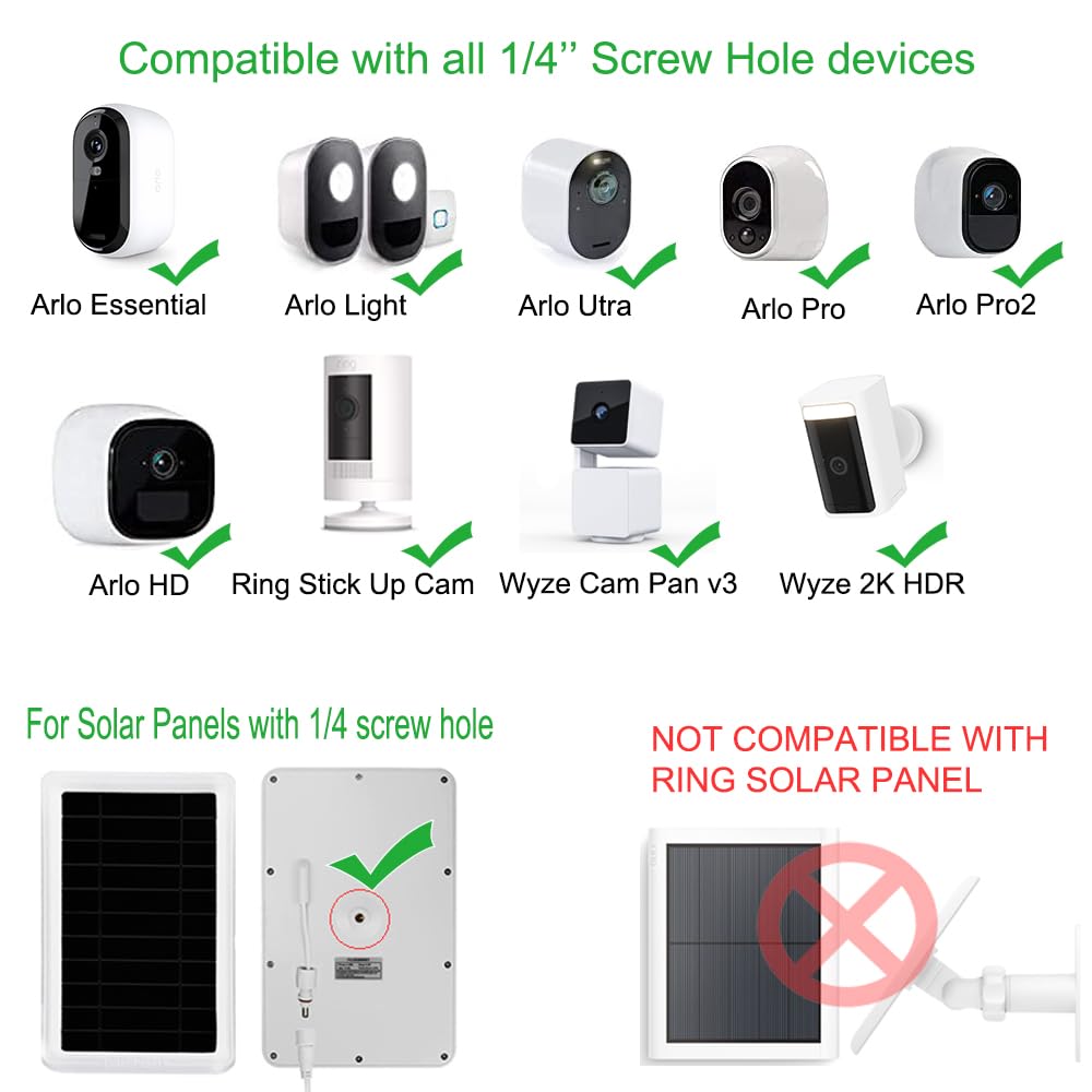 Gutter Mount For Outdoor Security Camera And Solar Panel Compatible With Arlo, Stick Up Cam, Blink Outdoor (3Rd Gen) Xt3, Arlo E