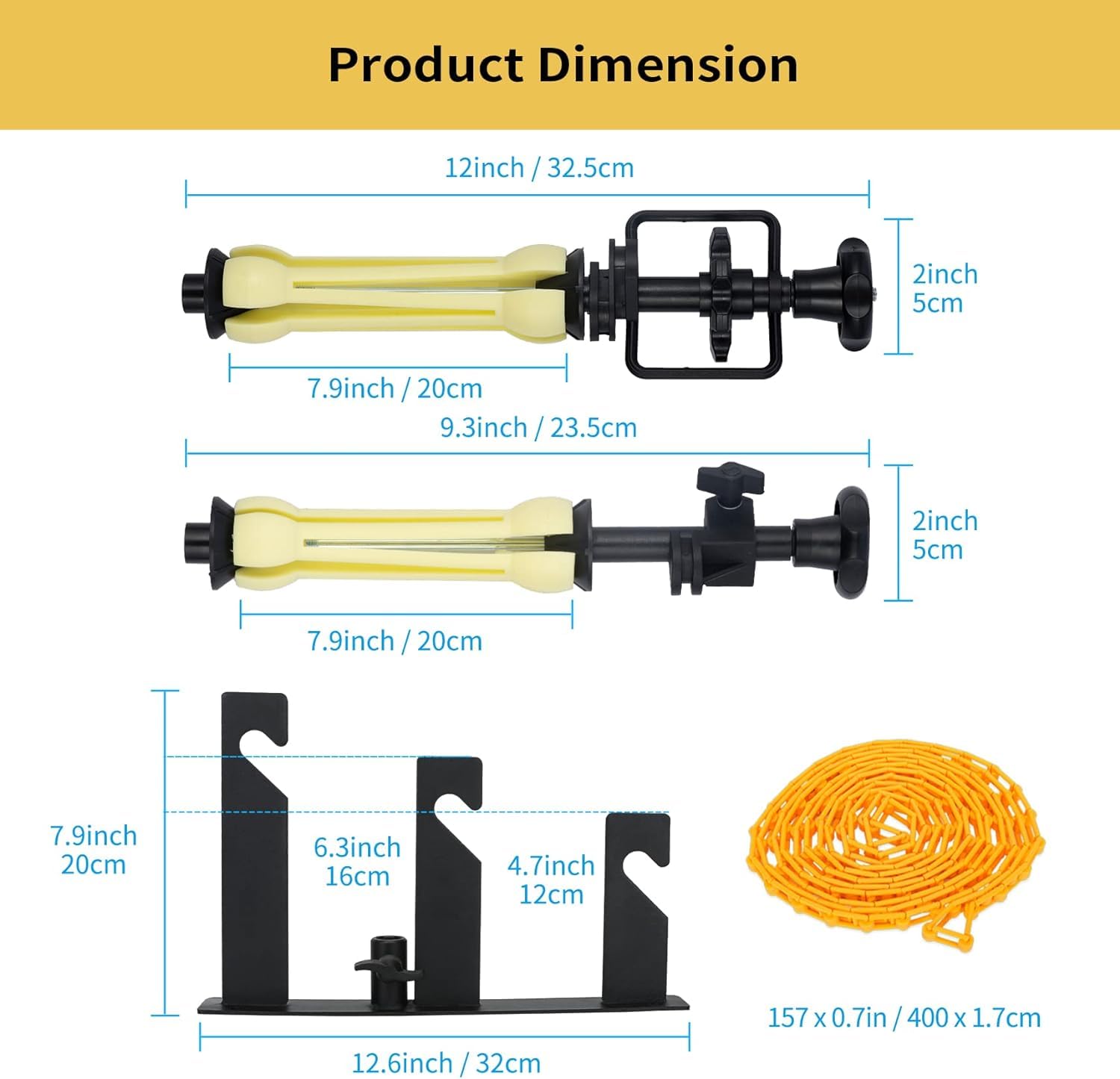 Goshoot 3 Roller Photography Backdrop Background Support Wall Mount Manual Pull Down System For Photo Studio With 6 Expand Bars