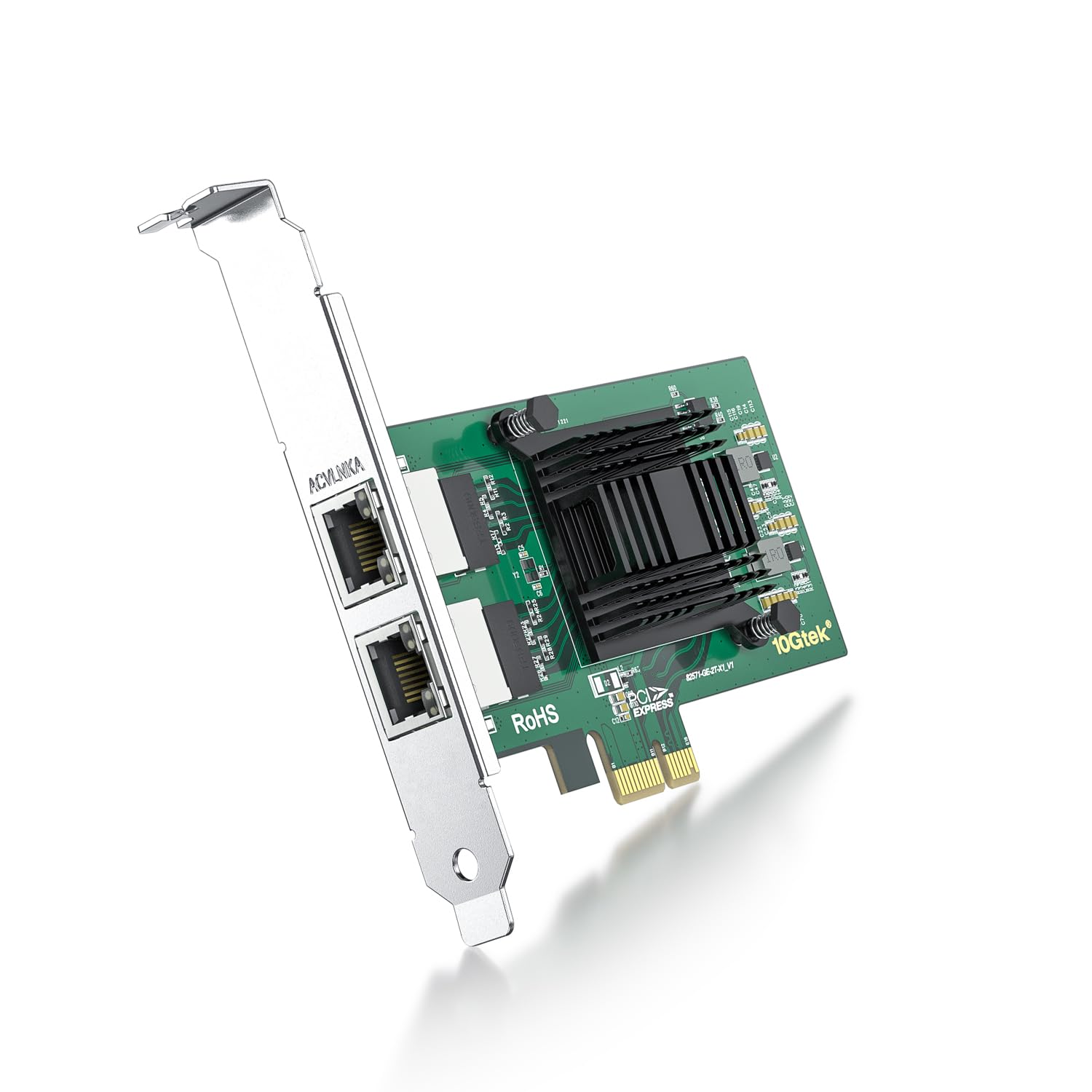 Dual Port Pcie Nic   1.25G Gigabit Ethernet Server Adapter Network Card, With Intel 82571 Controller, Dual Rj45 Ports, Support W