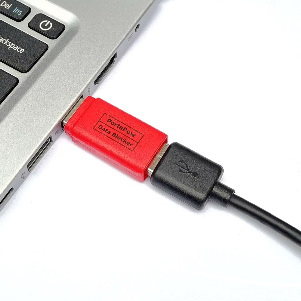 Portapow Usb Data Blocker (Red)   Protect Against Juice Jacking