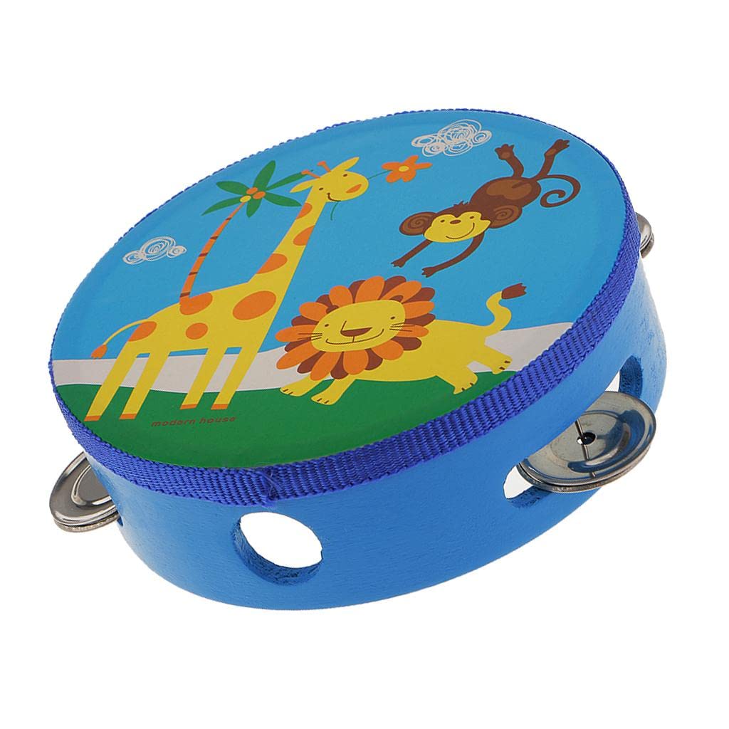 BNF2 Pieces Wood Tambourines Drum Bell Toy Kid Hand Toy for Children Gift|Musical Instruments & Gear|Percussion|Hand Percussion|