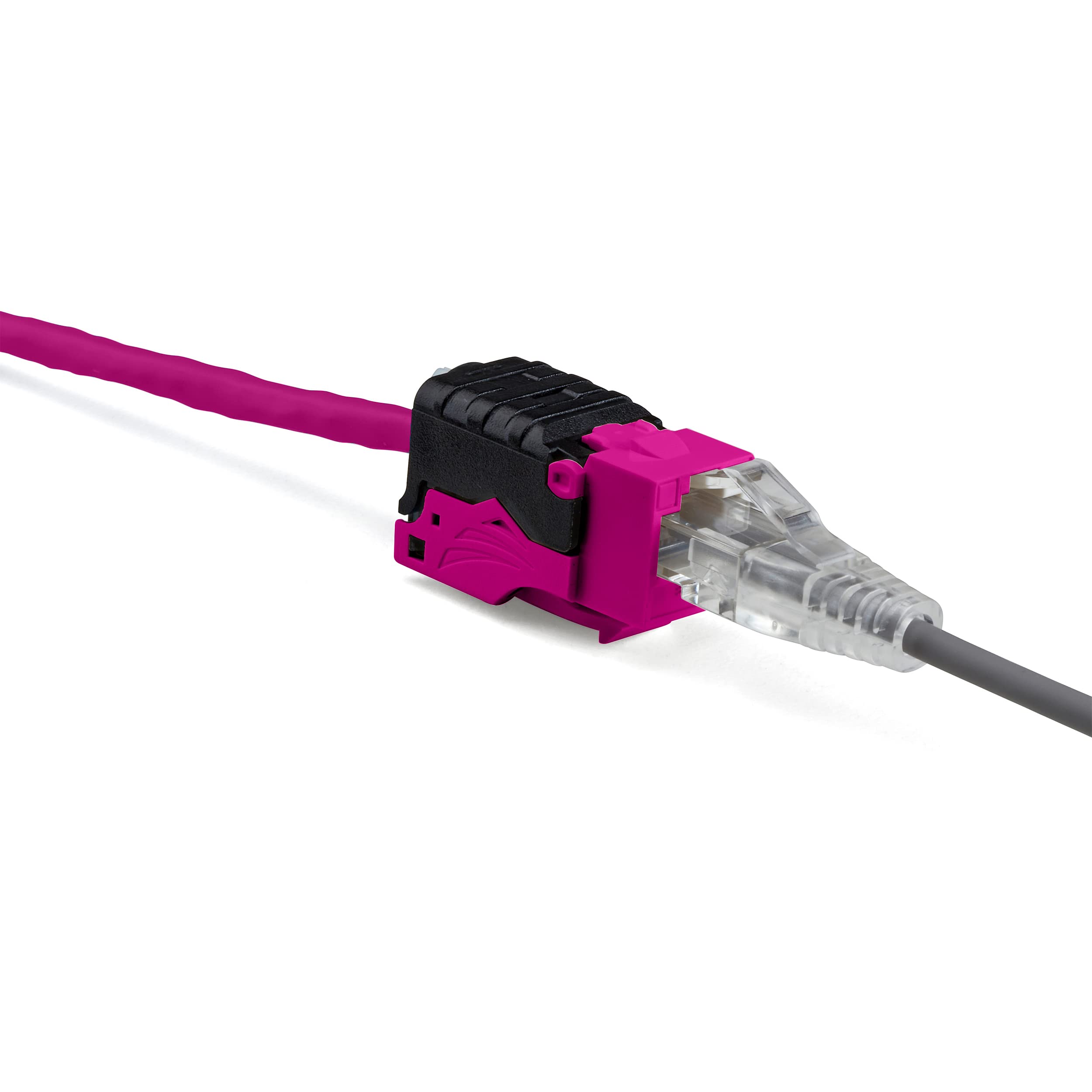 Truecable Cat6 Toolless Keystone Jack, Unshielded (Utp), Poe++ (4Ppoe) 100W, Ul Listed, Etl Verified, Ansi/Tia Certified, Modular Rj45 Female, Pink, 2 Pack