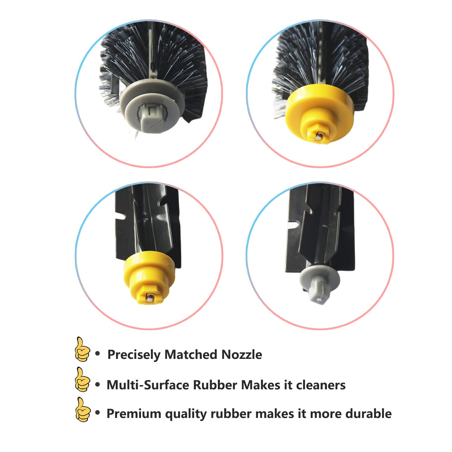 Yokyon Replacement Parts Kit Includes Bristle & Flexible Beater Brush & Armed 3 Side Brush & Filters For Irobot Roomba 600 Serie