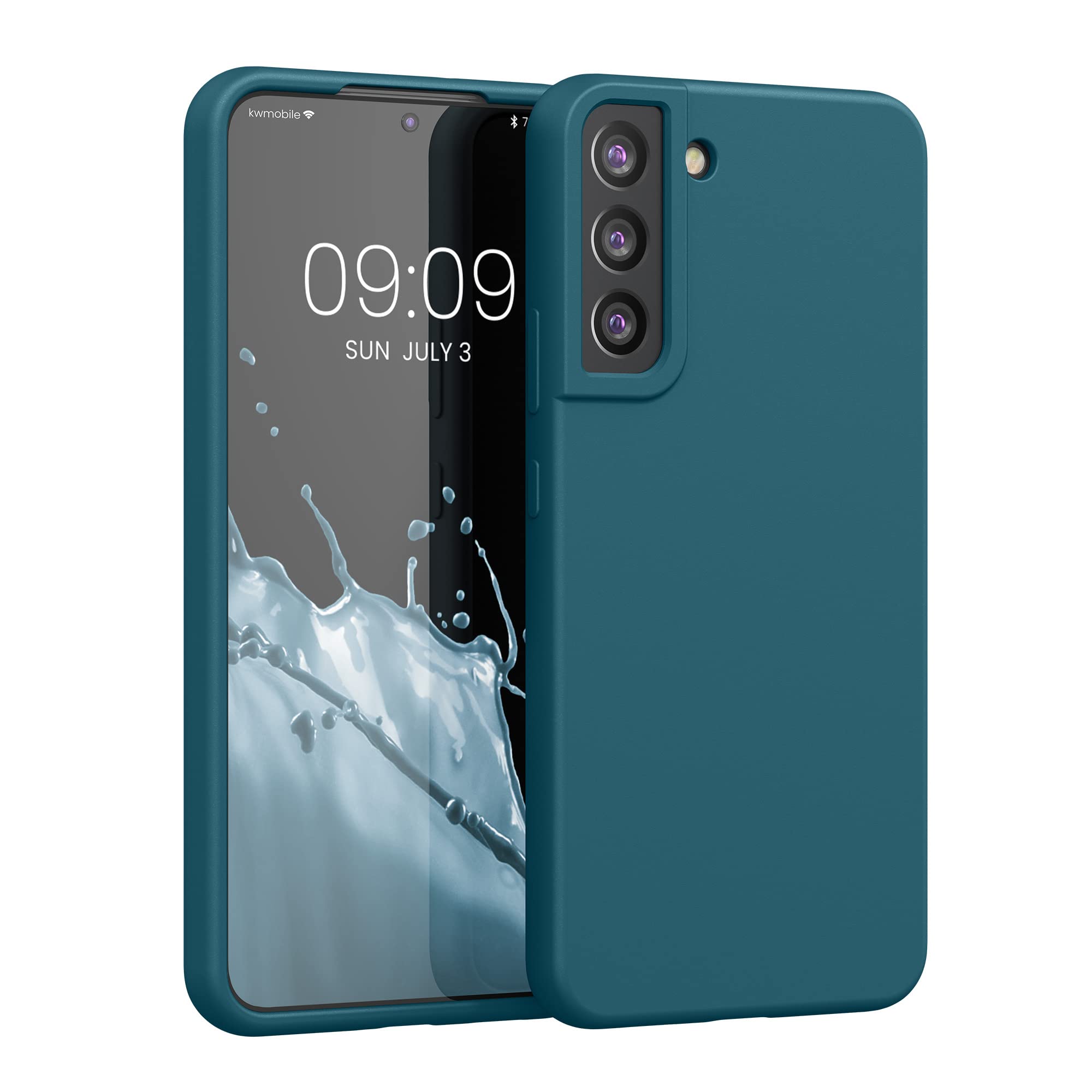 kwmobile Case Compatible with Samsung Galaxy S22 Plus Case - TPU Silicone Phone Cover with Soft Finish - Teal Matte