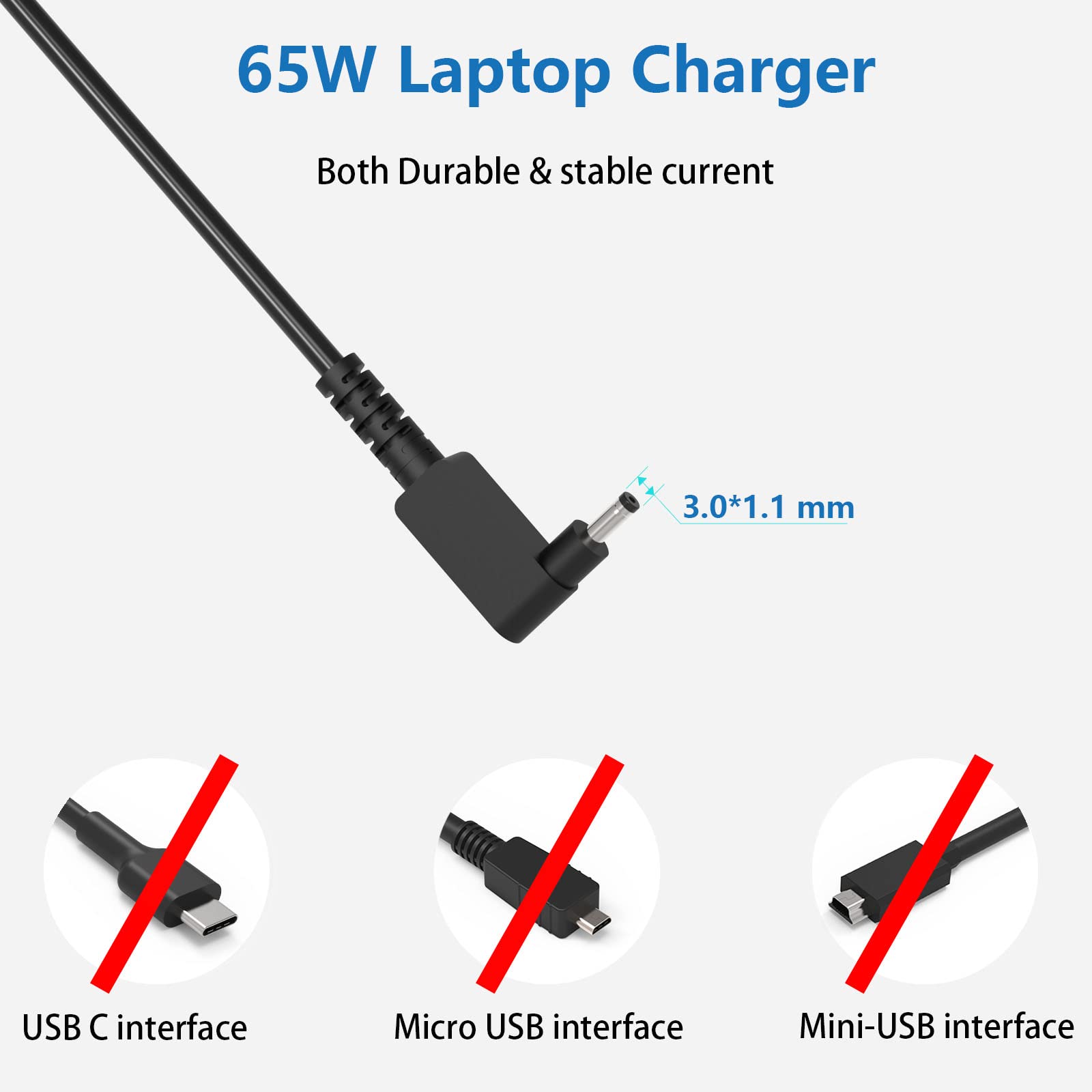 65W 19V 3.42A Replacement Laptop Charger For Acer 15 14 13 11 Cb3 Cb5 N15Q8 N16P1 N20C5 Chromebook C720 C730E C731 C740 Swift Sf