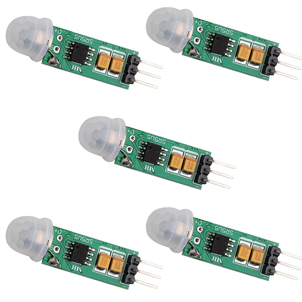 Stemedu Hc Sr505 Mini Infrared Pir Motion Sensor, Micro Ir Pyroelectric Human Movement Detector Sensors Module (Pack Of 5)