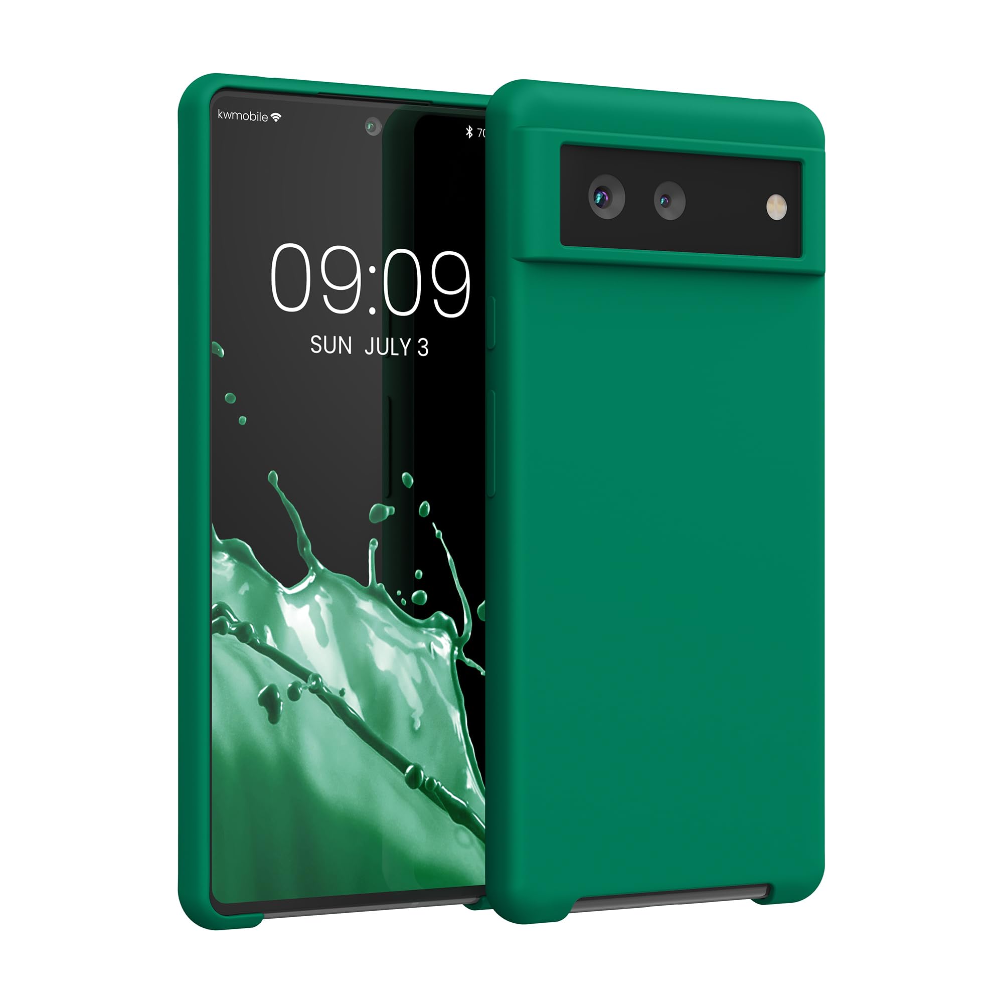 kwmobile Case Compatible with Google Pixel 6 Case - TPU Silicone Phone Cover with Soft Finish - Emerald Green