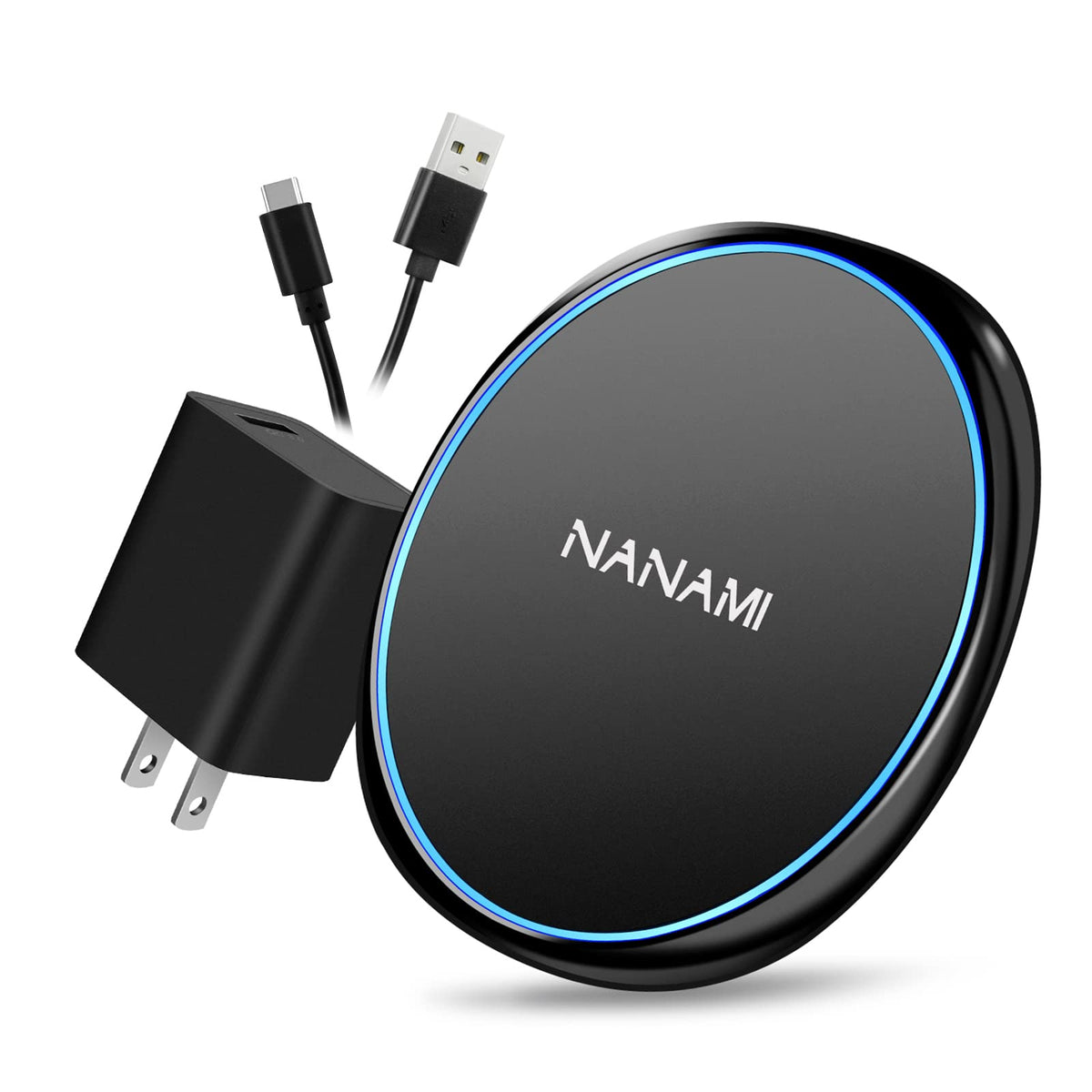 Nanami Fast Wireless Charger, 7.5W Qi Certified Charging Pad With Qc3.0 Adapter Usb Charger For Iphone 15/14/13/12/11/Xs Max/Xr/
