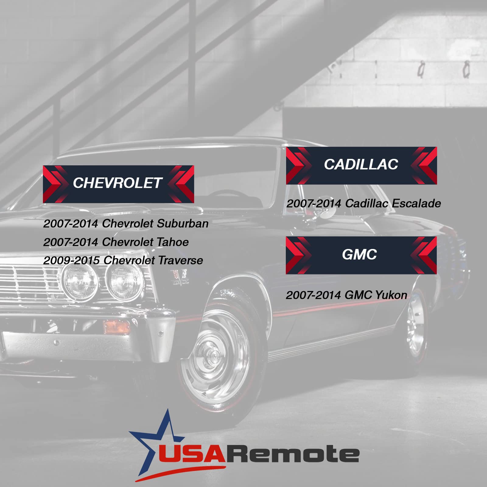 Ignition Key + Key Fob Keyless Entry Remote Fits 2007-2014 Chevy Tahoe Suburban / 2007-2014 Cadillac Escalade / 2007-2014 Gmc Yu