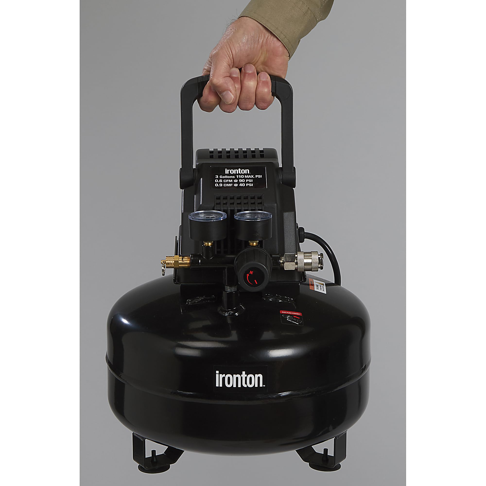 Ironton Oil Free Pancake Air Compressor, 0.3 Hp, 3 Gallons, 110 Psi