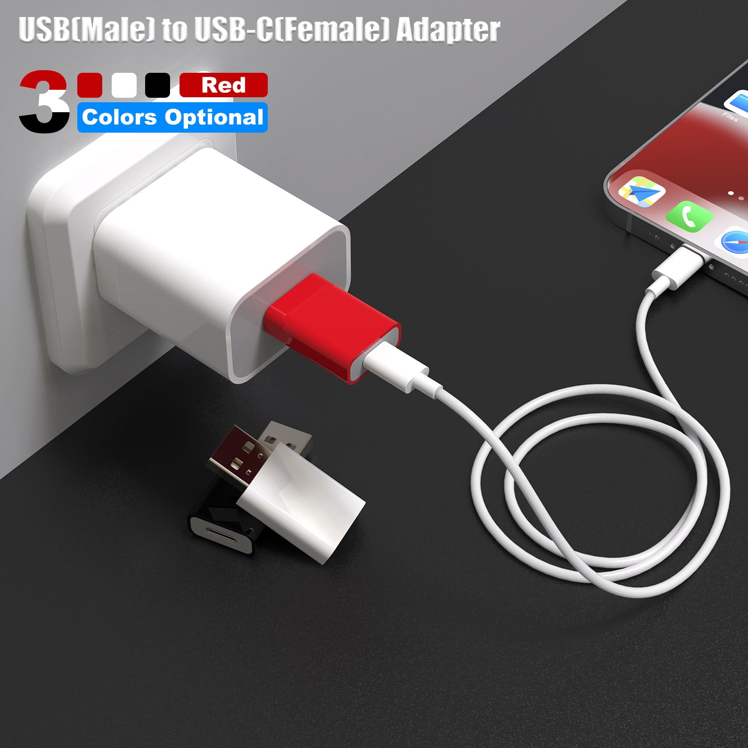 Lmuboy Usb Male To Usb C Female Adapter Pack 2,Usb Type C To Type A Charger Cable Converter For Apple Watch Series 7,Magsafe Cha