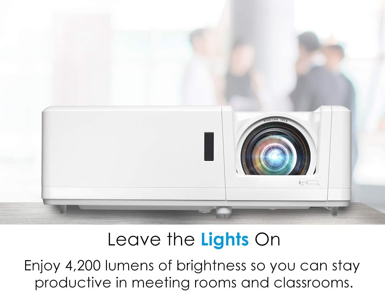 Optoma Zh406Stx Short Throw Full Hd Professional Laser Projector | Duracore Laser Technology | High Bright 4,200 Lumens | 4K Hdr