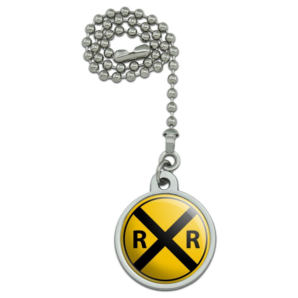 Graphics & More Railroad Crossing Traffic Sign Train Ceiling Fan And Light Pull Chain