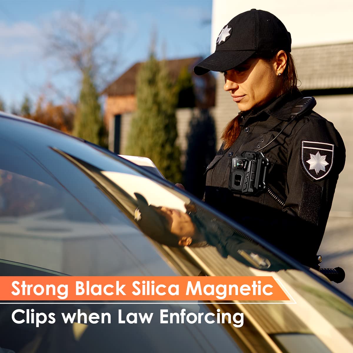 Losfom 8Pcs Magnetic Suction Back Clips For Law Enforcement Cameras, Black