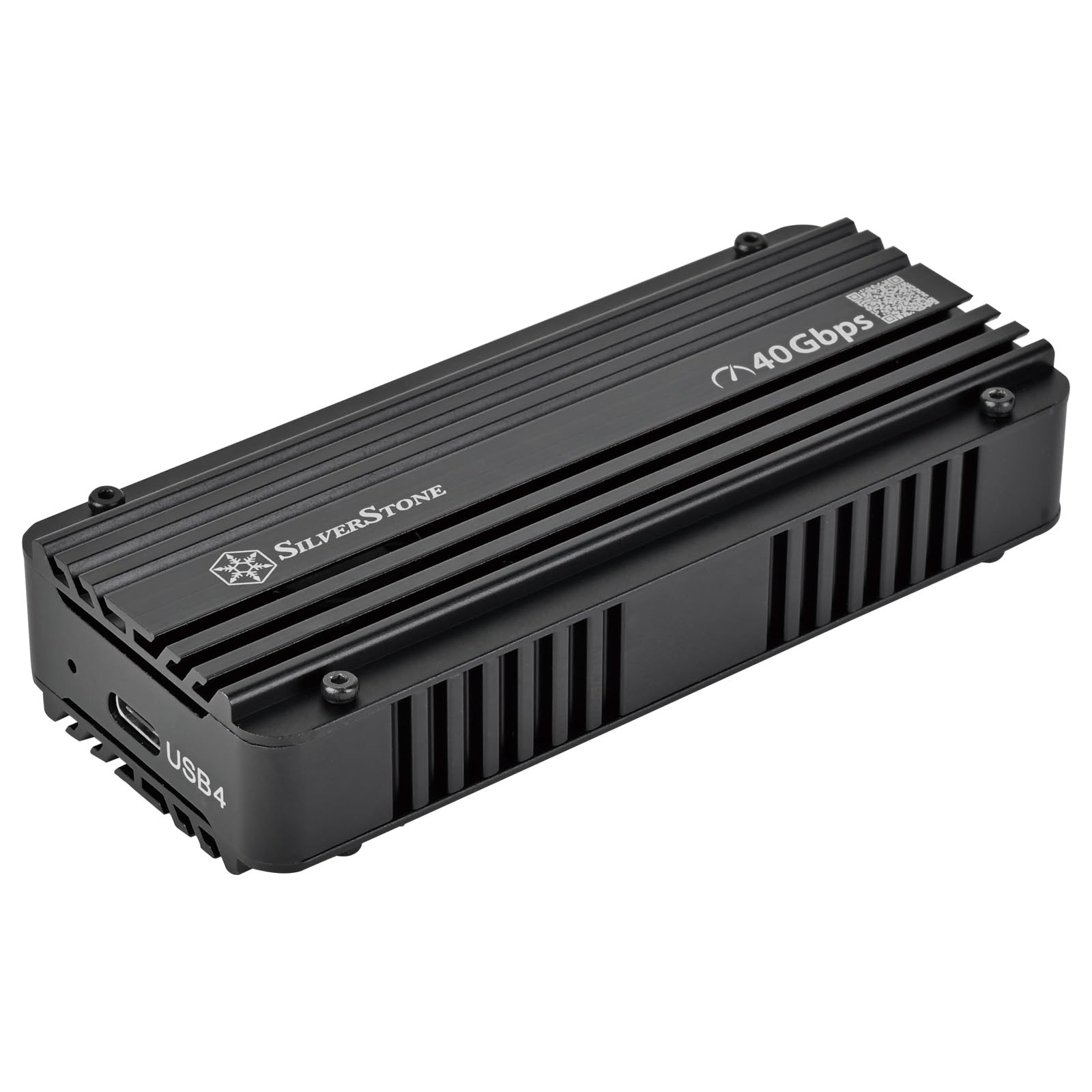 SilverStone Technology MS12-40G USB 4 NVMe M.2 SSD Enclosure with Active Cooling, SST-MS12B-40G