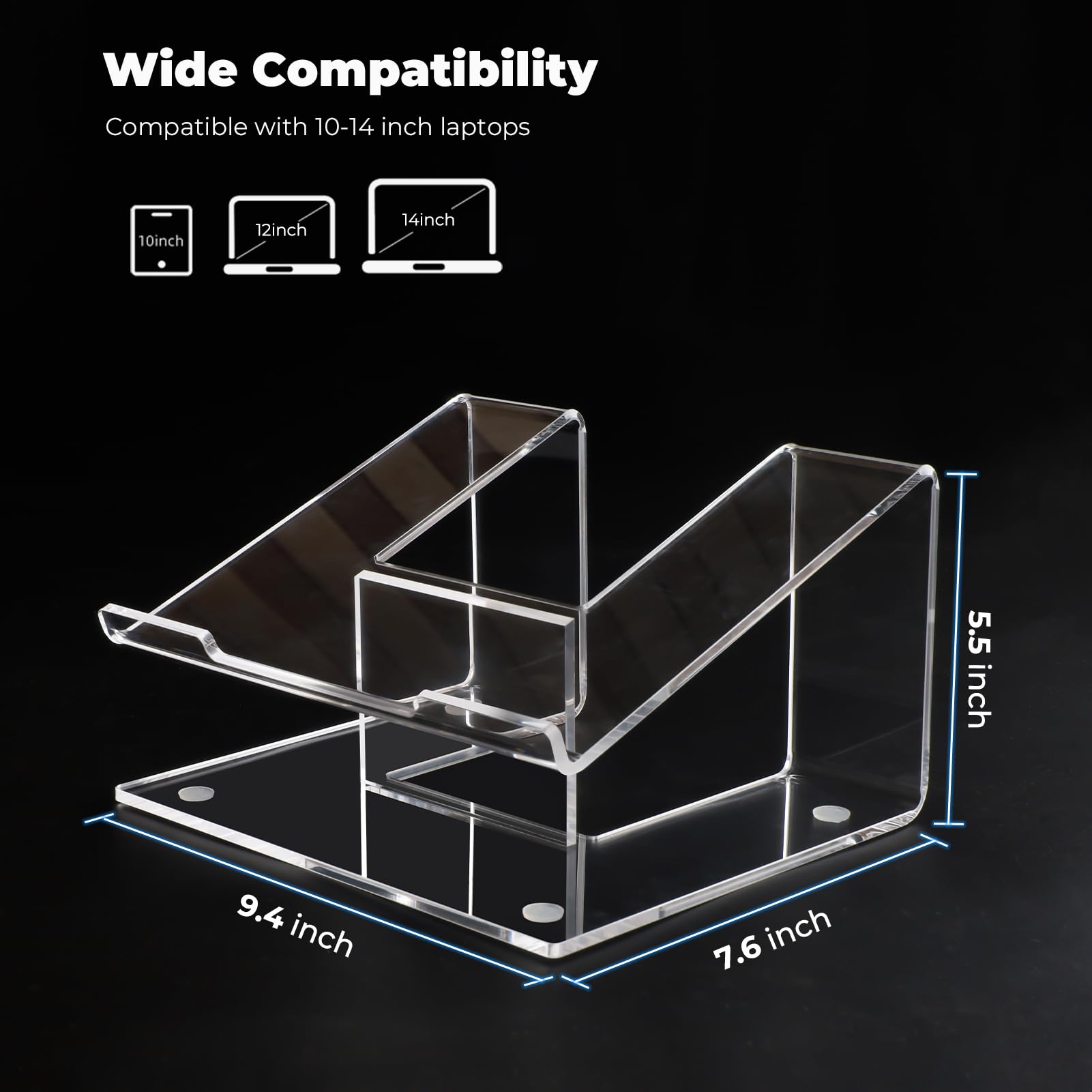 Fucdtefc Acrylic Laptop Stand For Desk, Laptop Riser For 10 14 Inch Laptops, Ergonomic Laptop Holder, Computer Stand For Laptop