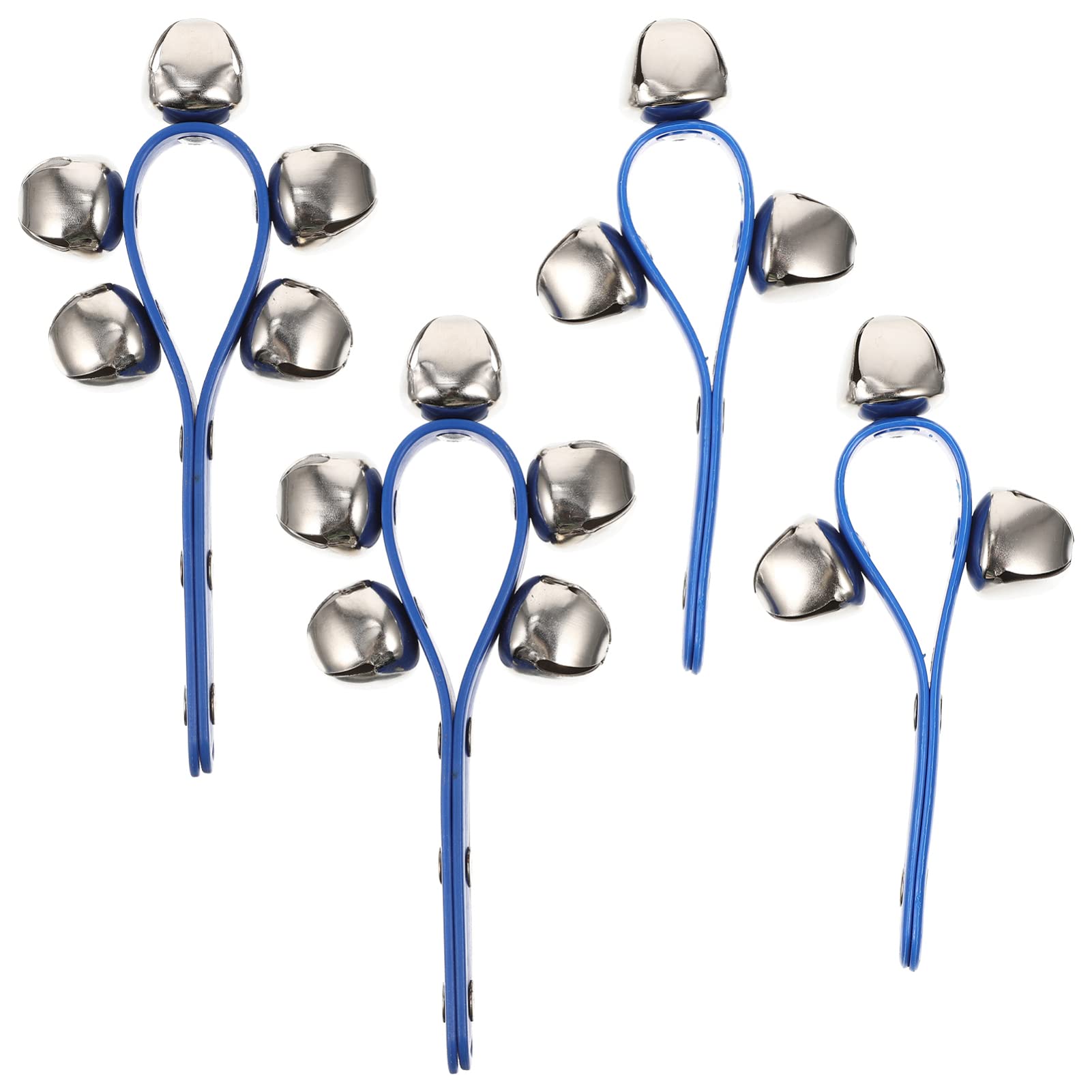 HEALLILY 4Pcs Hand Held Percussion Tambourine Hand Bell Educational Percussion Instrument for Children