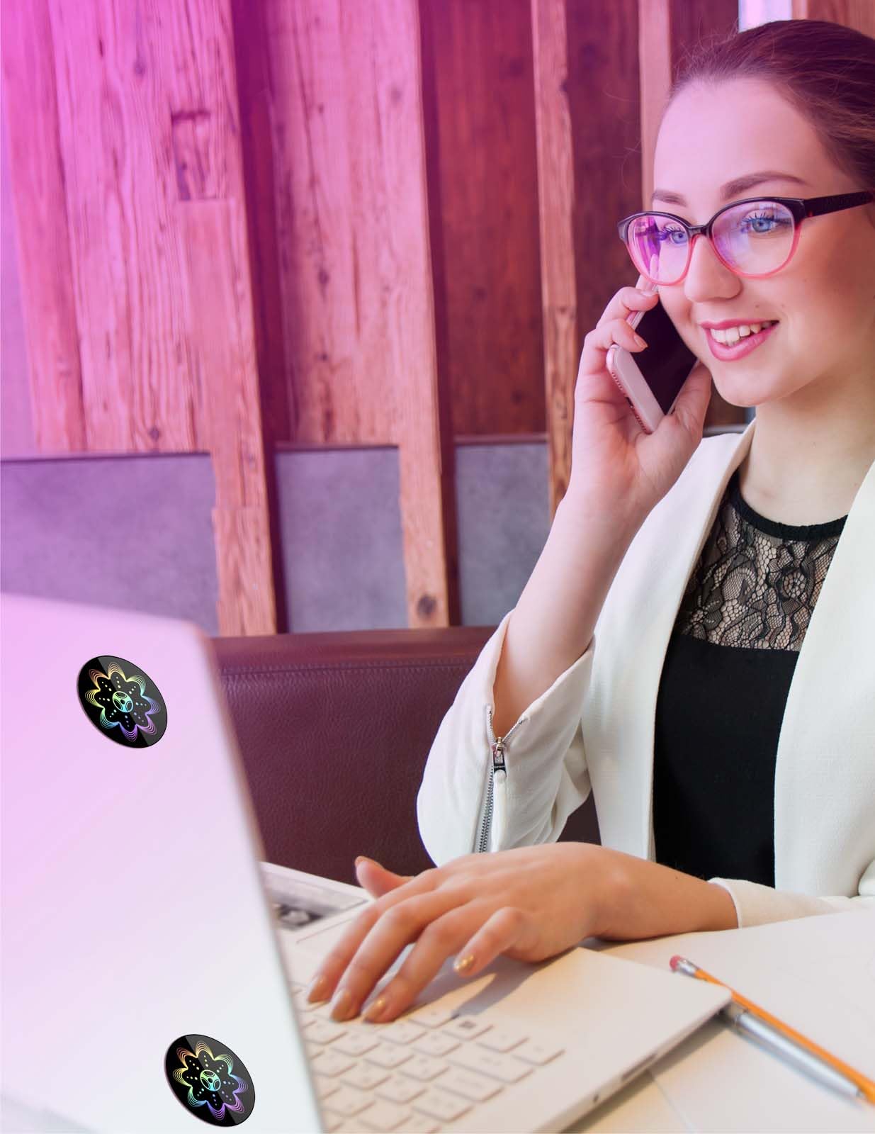 Stickers For Cell Phones/Tablets/Laptops/All Devices, [Reusable], Suitable For Anyone,Black (12 Pcs)