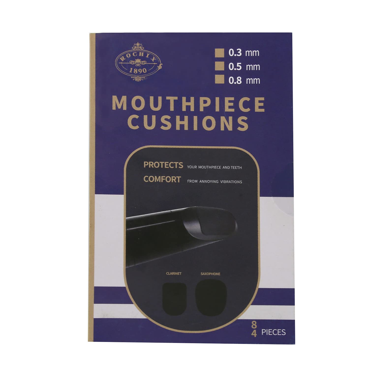 Alto/Tenor Saxophone Sax Mouthpiece Cushions Patches Pads,0.5Mm Black & White (16 Pcs)