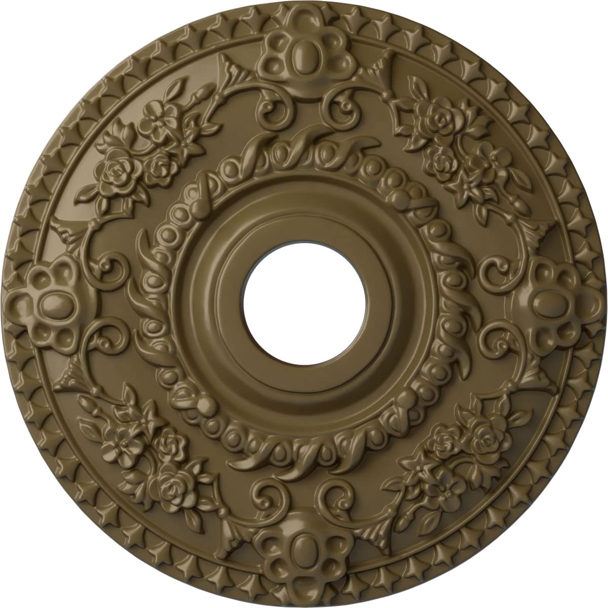 Ekena Millwork CM18ROMMF Rose Ceiling Medallion, Mississippi Mud