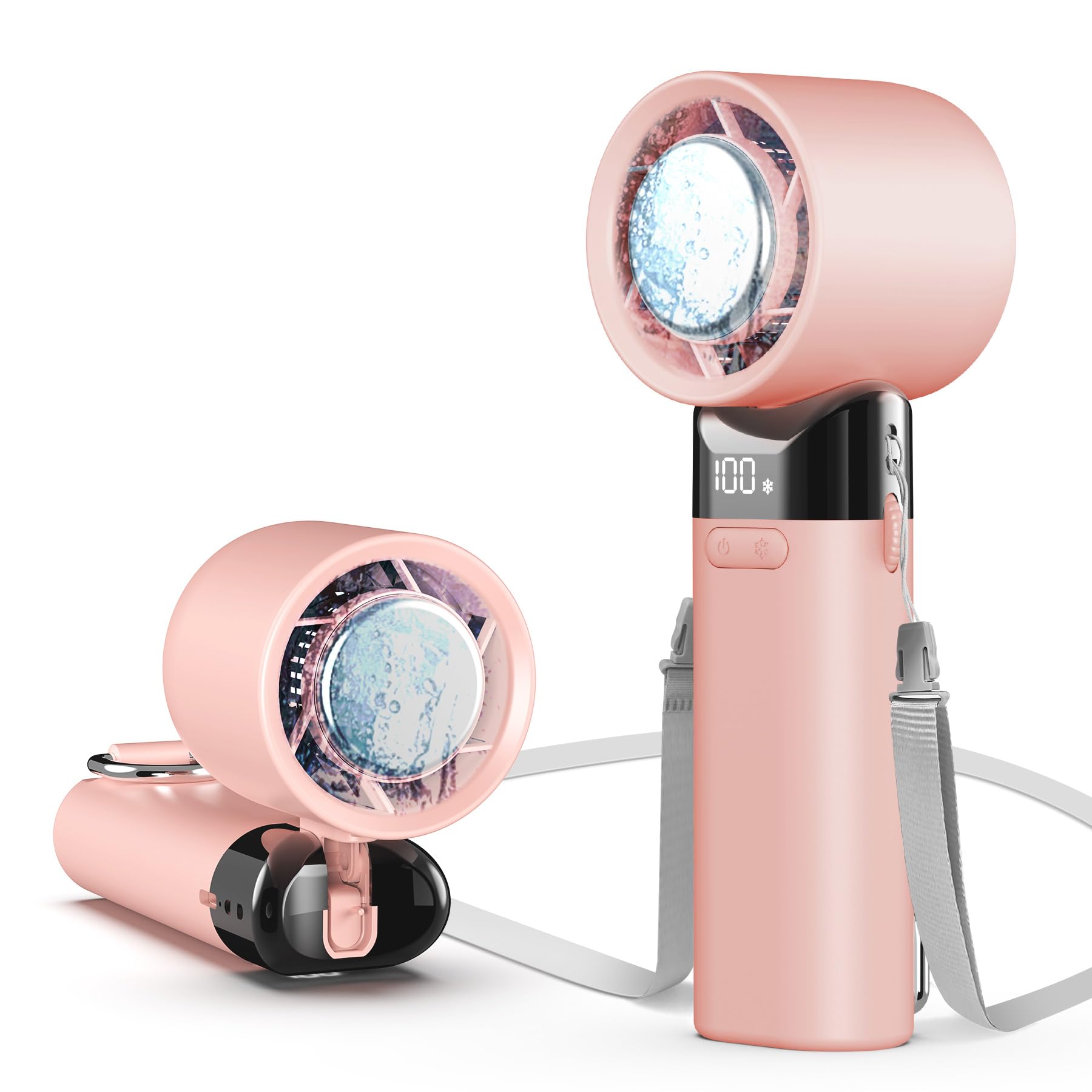 sylvwin Portable Handheld Fan,Adjustable Mini Fans Speed(1-100),5000mAh Battery Rechargeable Personal Fan,Cooling Handheld Fans 