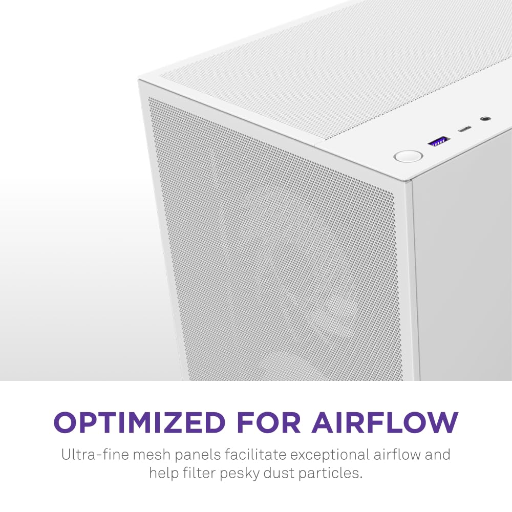 Nzxt H5 Flow Rgb 2024   Compact Atx Mid Tower Pc Gaming Case   High Airflow   F360 Rgb Core (Cv) Included   360Mm Front & 240Mm