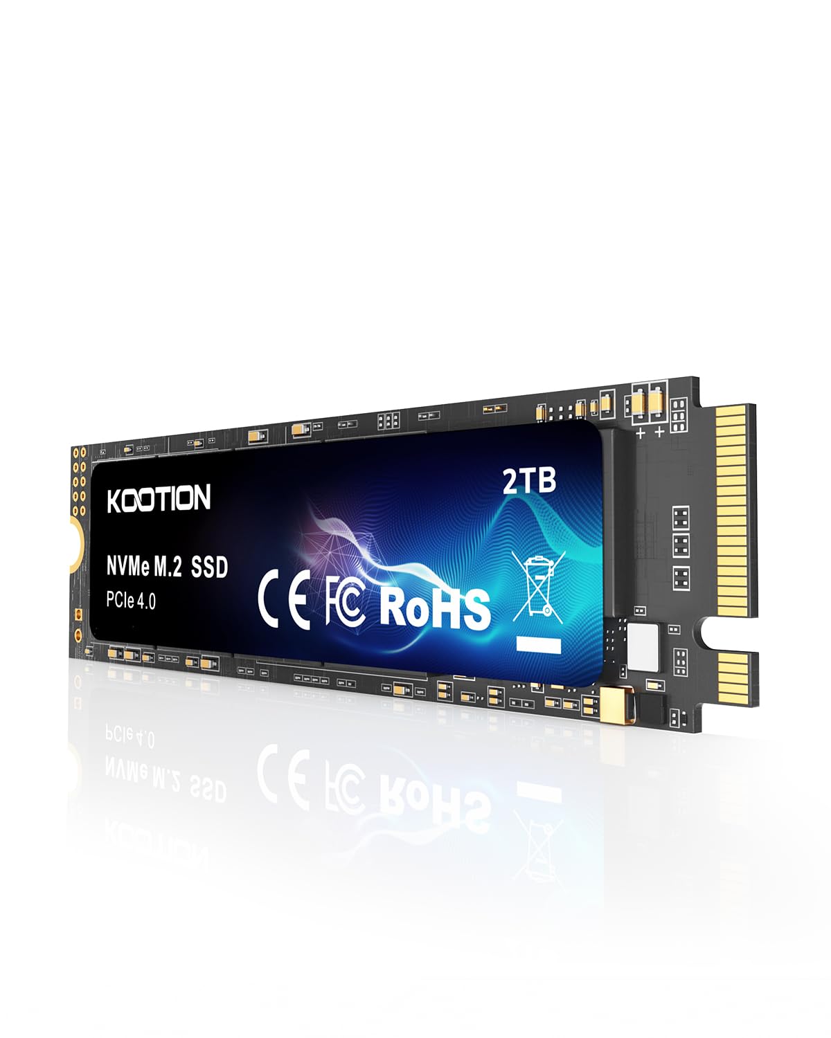 KOOTION 2TB NVMe Internal SSD PCIe 4.0, M.2 2280 NVMe Gen 4 Internal Solid State Drive Up to 5000MB/s, Storage Memory for PC
